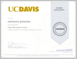 Google SEO Capstone Project Coursera completato da Salvatore Palumbo